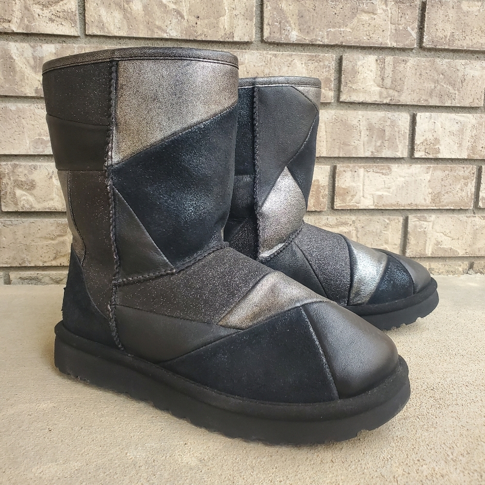 Ugg Classic Short Glitter Patchwork Suede Women's… - image 2